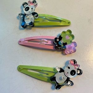 Gymboree Panda hair clips